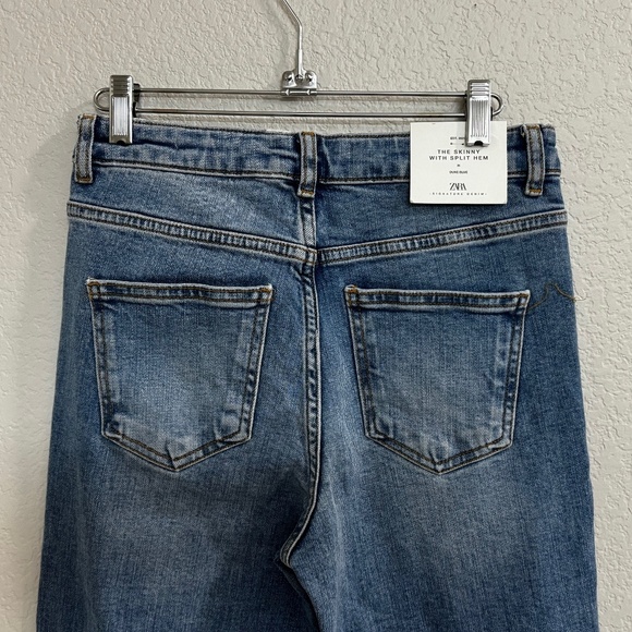 NWT Zara High Rise Skinny With Split Hem Jeans - Picture 5 of 11